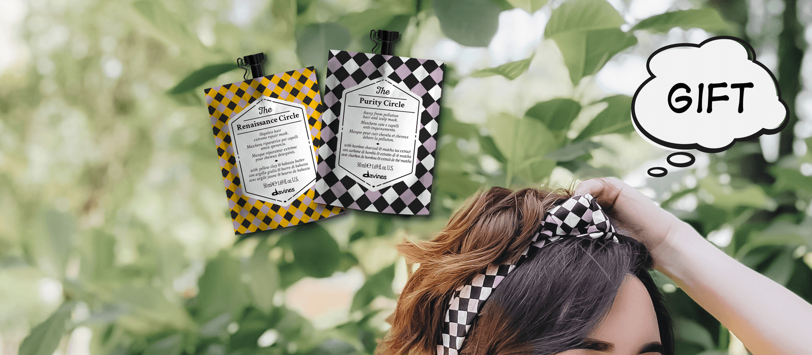 Брендова хустка Davines у подарунок